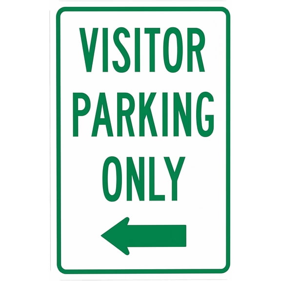 Visitor Parking Only Left Arrow Sign 8"x12" - Security Metal Wall Decor for Business Office Yard Street Road Home Caution