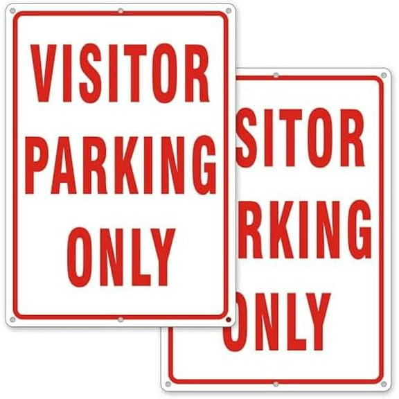 Visitor Parking Only Sign, 2 Pack Guest Parking Only Sign 12"x 8" Metal Signs For Outdoor & Indoor