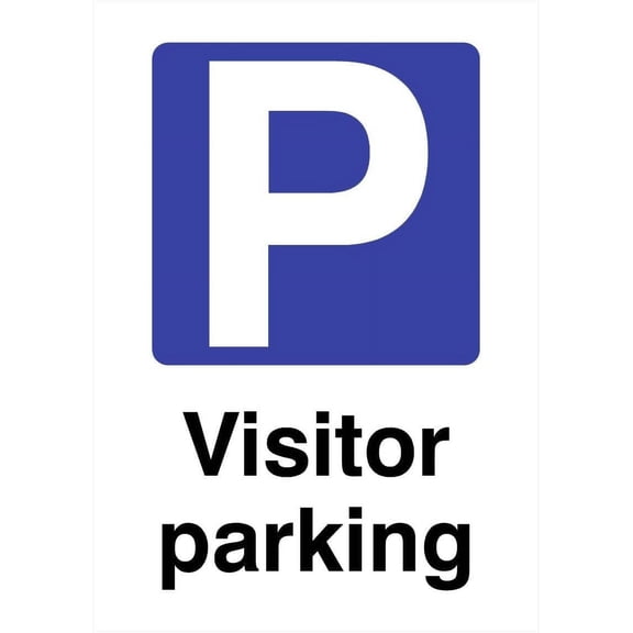 Visitor Parking P Sign Parking Signs & Permits Metal Sign Tin Sign 12x16 Inch - Caution Safety Warning Security Signs Indoor & Outdoor Signs for Home, Office, Work