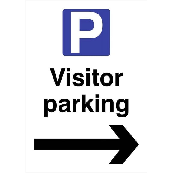 Visitor Parking Right Arrow P Sign Parking Signs & Permits Metal Sign Tin Sign 12x16 Inch - Caution Safety Warning Security Signs Indoor & Outdoor Signs for Home, Office, Work