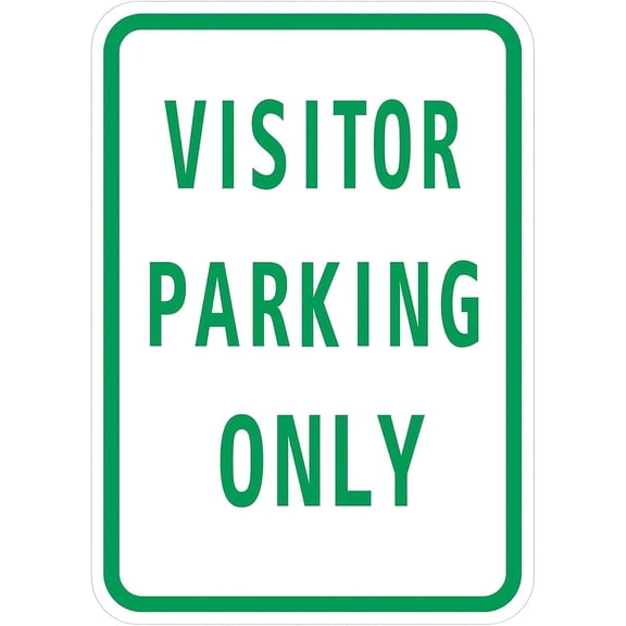 Visitor Parking Only Sign 18" x 12" | Engineer Grade Reflective Aluminum | Rust-Free, UV Resistant, Weatherproof | Pre-Drilled Holes for Easy Installation | Maintenance-Free Parking Sign