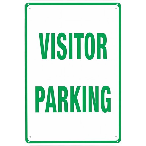 Visitor Parking Sign - 8"x12" Vintage Metal Warning Sign, Visitor Parking Decor for Home Farm Bar Coffee Shop Club Indoor Outdoor