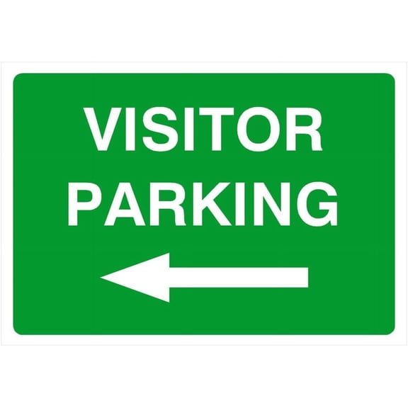 Visitor Parking Sign Left Arrow Parking Signs & Permits Metal Sign Tin Sign 8x12 Inch - Caution Safety Warning Security Signs Indoor & Outdoor Signs for Home, Office, Work