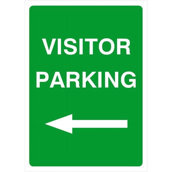 Visitor Parking Sign | Left Arrow Parking Signs & Permits Metal Sign Tin Sign 8x12 Inch - Caution Safety Warning Security Signs Indoor & Outdoor Signs for Home, Office, Work