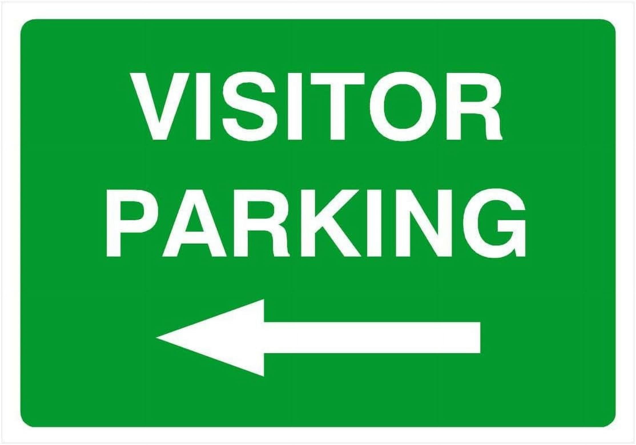 Visitor Parking Sign Left Arrow Parking Signs & Permits Metal Sign Tin