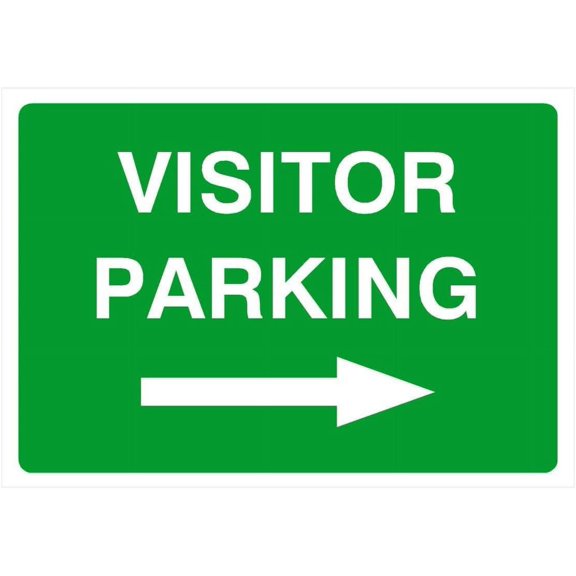 Visitor Parking Sign Right Arrow Parking Signs & Permits Metal Sign Tin Sign 8x12 Inch - Caution Safety Warning Security Signs Indoor & Outdoor Signs for Home, Office, Work