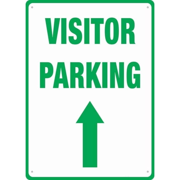 Visitor Parking Sign Straight Arrow For Business 8""X12"" Rust Free Aluminum Uv Printed,4 Pre-Drilled Holes.Durable/Weatherproof