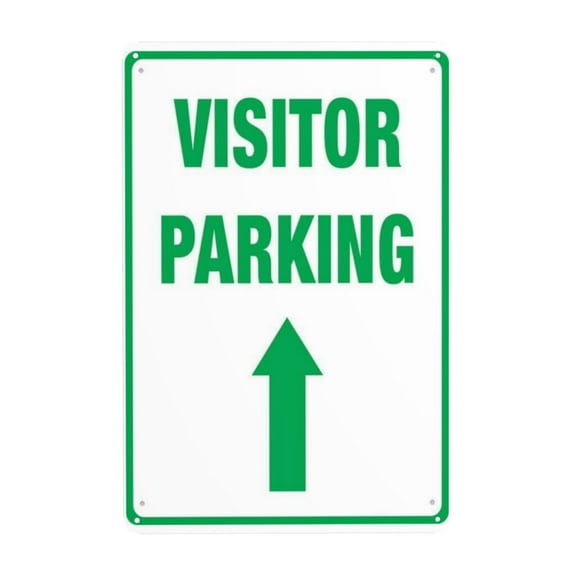Visitor Parking Sign Straight Arrow Tin Sign Warning Metal Sign Vintage Sign Wall Decor for Home Farm Bar Coffee Shop Club Decoration 8x12 Inch