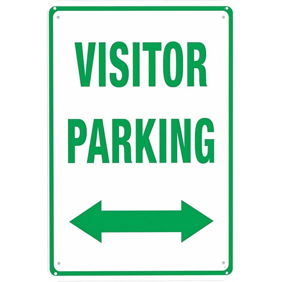 Visitor Parking Two Way Arrow Sign - 8"x12" Metal Sign, Parking Direction Decor for Home Kitchen Farm Garden Garage Indoor Outdoor