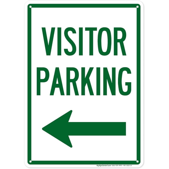 Visitor Parking , With Left , 10x14 Inches, Rust .040 Aluminum, Fade , Made in by