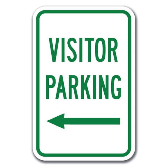Visitor Parking with left arrow Sign 12" x 18" Heavy Gauge Aluminum Signs