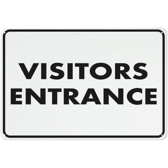 Visitors Entrance Sign 8"X12" Rust Free Aluminum Signs Outdoor, Metal Tin Sign For Home, Business, Yard