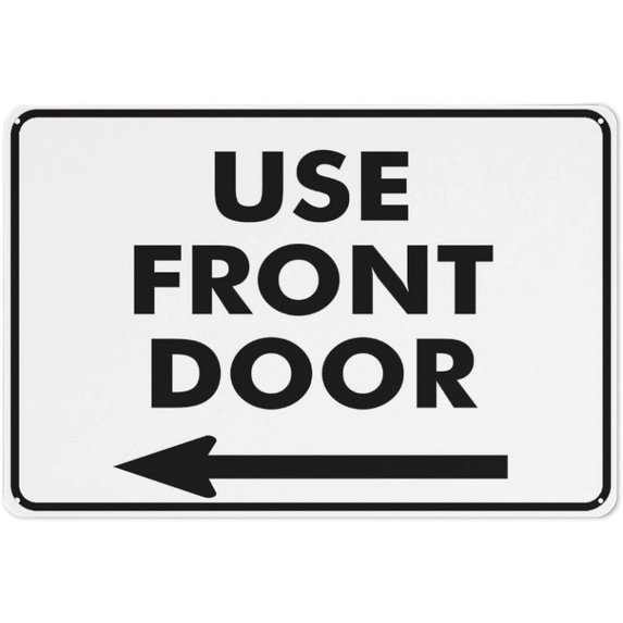 Visitors Entrance Sign 8"X12" Rust Free Aluminum Signs Outdoor, Metal Tin Sign For Home, Business, Yard