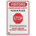 thumbnail image 1 of Visitors Farm Biosecurity Plan In Place Stop Sign 12X8 Inch Tin Sign Great For Garden And Yard Wall Decor, 1 of 5