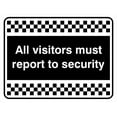 thumbnail image 1 of Visitors Must Report To Security Security Signs Metal Sign Tin Sign 8x12 Inch - Caution Safety Warning Security Signs Indoor & Outdoor Signs for Home, Office, Work, 1 of 5