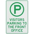 thumbnail image 1 of Visitors Parking To The Front Office Sign 12X8 Inch Tin Sign Great For Garden And Yard Wall Decor, 1 of 5