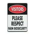 thumbnail image 1 of Visitors Please Respect Farm Biosecurity Tin Sign Warning Metal Sign Vintage Sign Wall Decor for Home Farm Bar Coffee Shop Club Decoration 8x12 Inch, 1 of 6