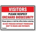 thumbnail image 1 of Visitors Please Respect Orchard Biosecurity Sign Farming Signs Biosecurity Signs Metal Tin Sign 8x12 Inches Caution Danger Safety Security Warning Notice Signs, 1 of 5