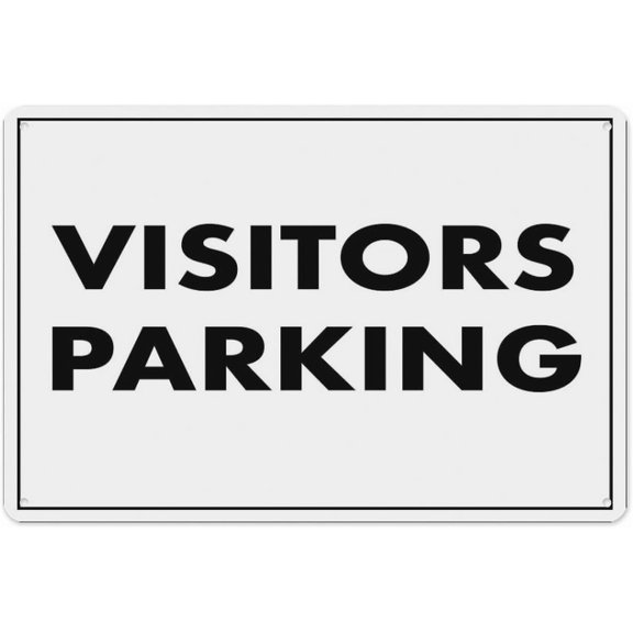Visitors Sign 8"x12", Aluminum Tin Warning Signs for Home Outdoor Garden, Durable Identification Sign for Workplace