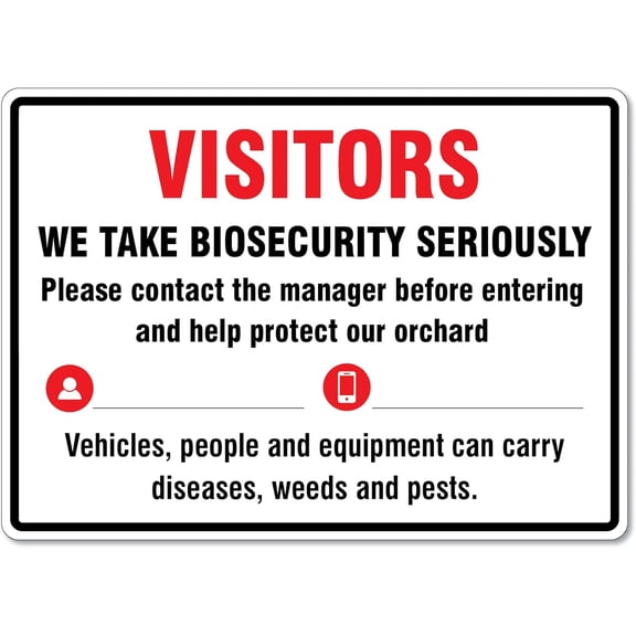 Visitors We Take Biosecurity Seriously Sign Farming Signs Biosecurity Signs Metal Tin Sign 12x16 Inches Caution Danger Safety Security Warning Notice Signs