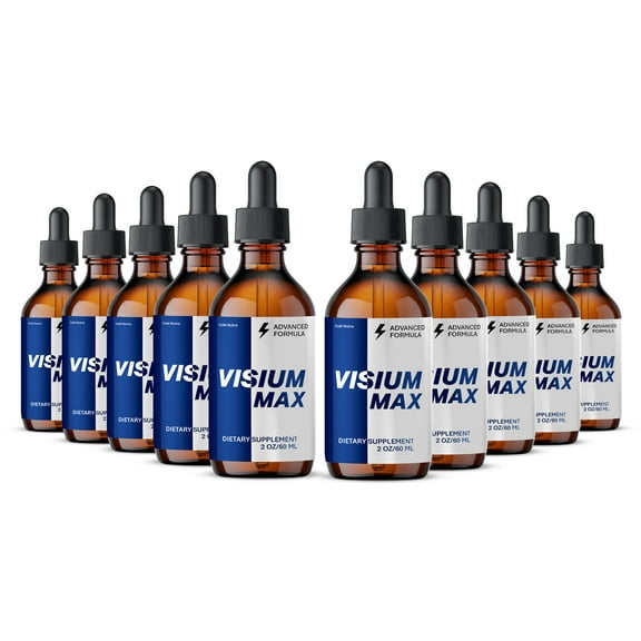 Visium Max Liquid Drops, Visium Max Supplement, All Natural Formula for Men and Women, Extra Strength Vision Max, 60 mL per Bottle (10 Pack)