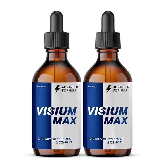 Visium Max Liquid Drops, Visium Max Supplement, All Natural Formula for Men and Women, Extra Strength Vision Max, 60 mL per Bottle (2 Pack)