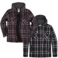 thumbnail image 1 of Visive 2-Pack Men Flannel Jacket - Big and Tall Zip Up Hoodie with Sherpa Lined Zip Up Hoodie - Fleece Plaid Shirt Jacket - Perfect for Hiking, Camping, & Everyday Winter Wear, 1 of 8