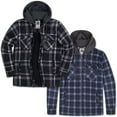 thumbnail image 1 of Visive 2-Pack Men Flannel Jacket - Big and Tall Zip Up Hoodie with Sherpa Lined Zip Up Hoodie - Fleece Plaid Shirt Jacket - Perfect for Hiking, Camping, & Everyday Winter Wear, 1 of 8