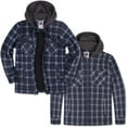 thumbnail image 1 of Visive 2-Pack Men Flannel Jacket - Big and Tall Zip Up Hoodie with Sherpa Lined Zip Up Hoodie - Fleece Plaid Shirt Jacket - Perfect for Hiking, Camping, & Everyday Winter Wear, 1 of 8