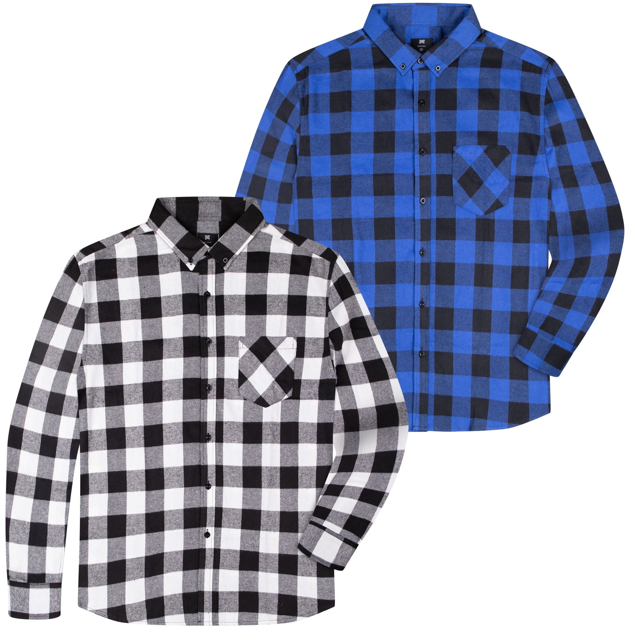 Visive Pack Mens Flannel Shirts Long Sleeve Big And Tall Heavy
