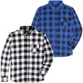 thumbnail image 1 of Visive 2 Pack Mens Flannel Shirts Long Sleeve Big And Tall Heavy Shirt For Men, 1 of 7