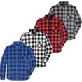 thumbnail image 1 of Visive 4 Pack Mens Flannel Shirts Long Sleeve Big And Tall Button Up Shirt For Men - Mix1, 1 of 7