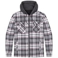 thumbnail image 1 of Visive Big Mens Heavy Sherpa Zip Up Lined Flannel Jacket with Hood, 1 of 8