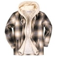 thumbnail image 1 of Visive By Blue Gear Lined Flannel Sherpa Jacket for Men Thick Fleece Heavy Button up Hoodies Big and Tall Plaid Quilted Mens Flannel Jackets, 1 of 6