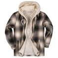thumbnail image 1 of Visive By Blue Gear Lined Flannel Sherpa Jacket for Men Thick Fleece Heavy Button up Hoodies Big and Tall Plaid Quilted Mens Flannel Jackets, 1 of 6