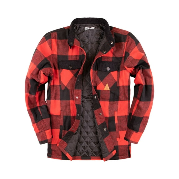 Visive By Blue Gear Men's Sherpa-Lined Fleece Flannel Jacket - Button-Up Shirt Jacket