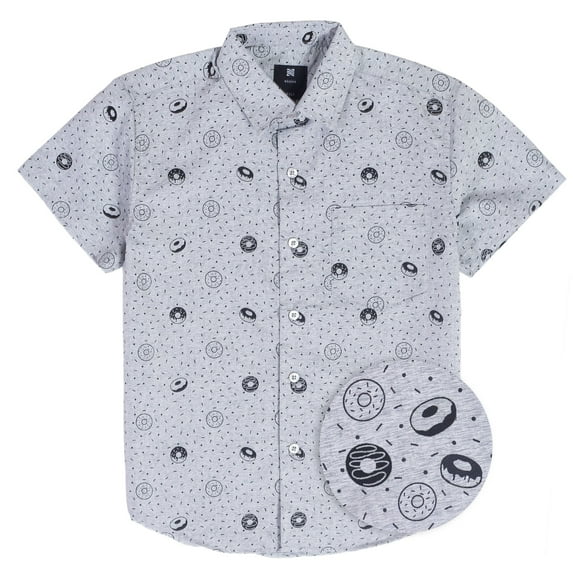 Visive Hawaiian Shirts for Boys Short Sleeve Printed Unique Design Button Up Shirt