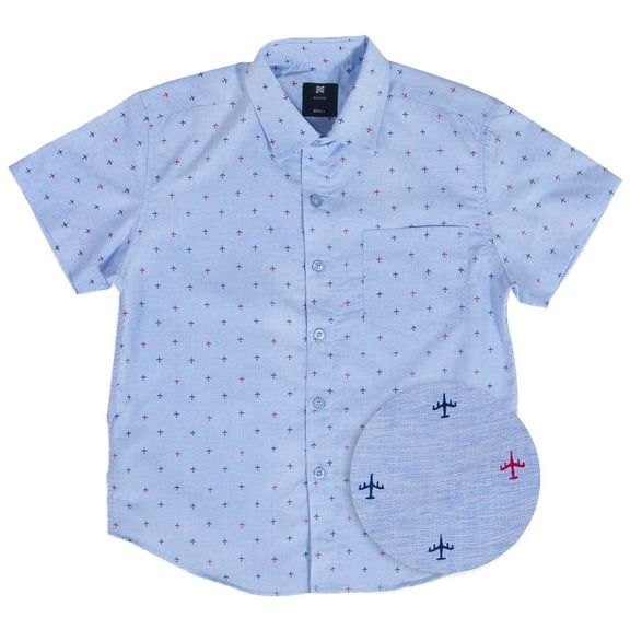 Visive Hawaiian Shirts for Boys Short Sleeve Printed Unique Design Button Up Shirt