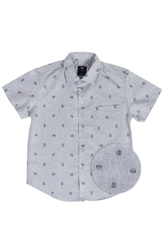 Hawaiian Shirts for Boys Short Sleeve Printed Unique Design Button Up Shirt