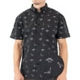 thumbnail image 1 of Visive Men’s Casual Dinosaur Print Button Down Shirt, Funny Novelty Top, Holiday Gift for Him, 1 of 12