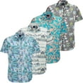 Visive Men's Hawaiian Shirt 4-Pack - Cotton Blend, Short Sleeve