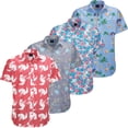 thumbnail image 1 of Visive Men's Hawaiian Shirt 4-Pack - Comfortable & Stylish Short Sleeve Button Down - Versatile Casual Shirts for Every Occasion - Soft Cotton Blend - For Small & 4XL for Big Men, 1 of 7