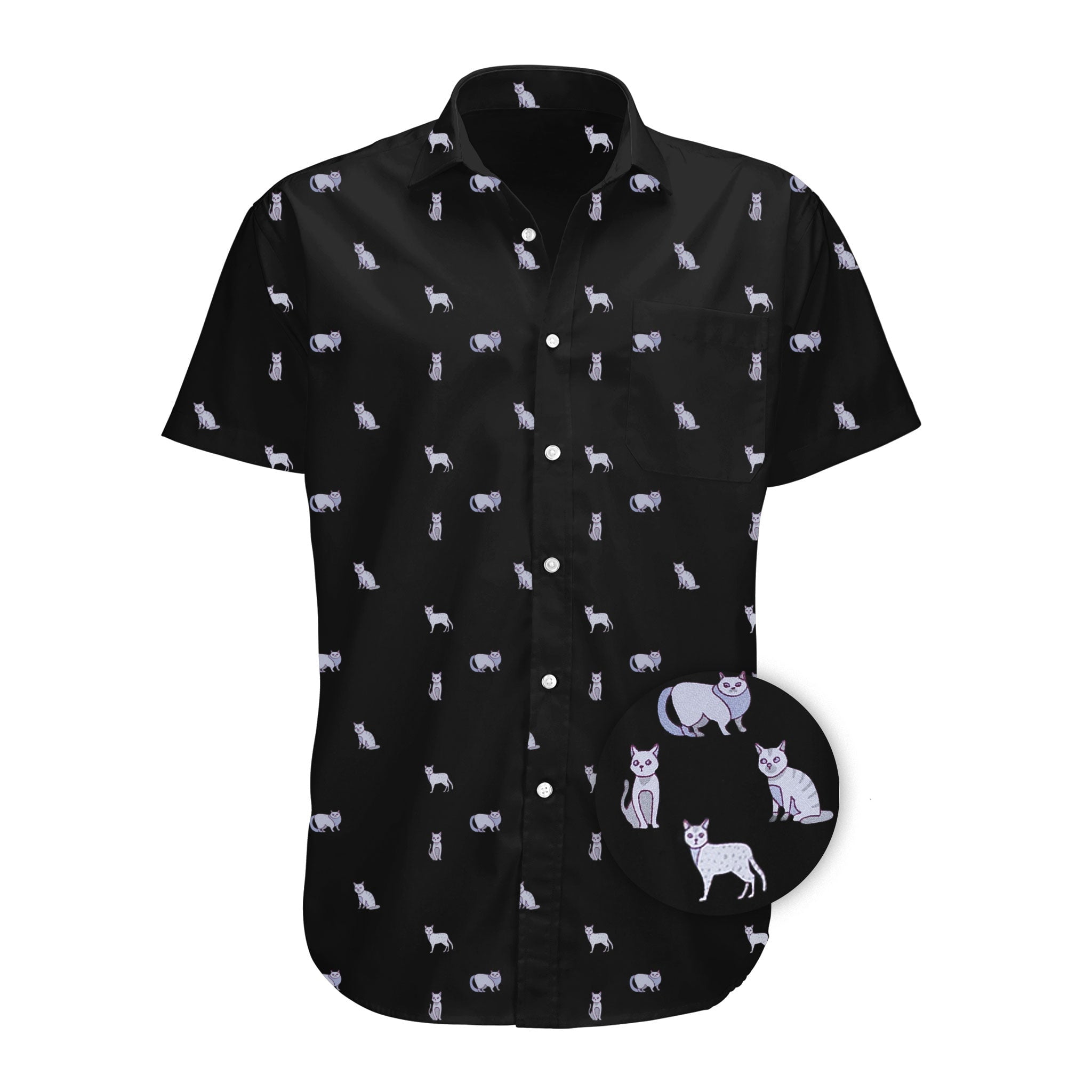 Visive Men's Novelty Print Short Sleeve Button Down Shirt Casual