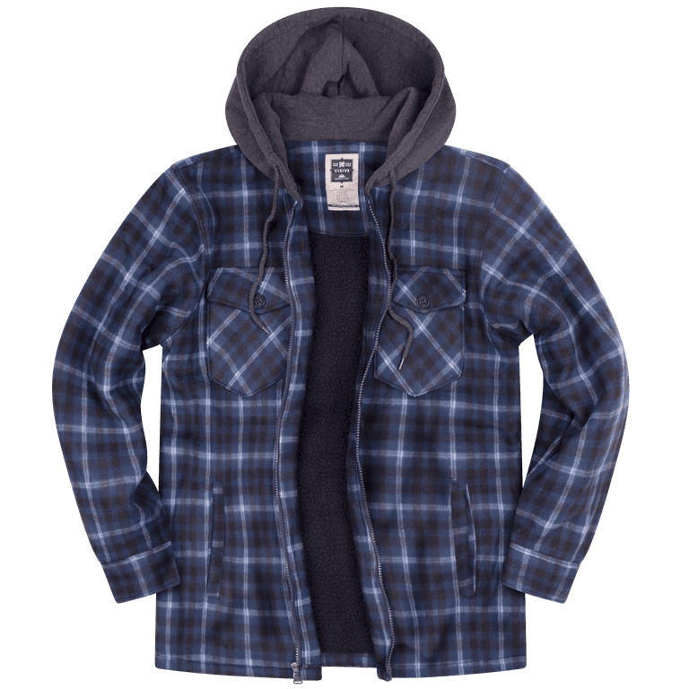 Men's sherpa lined flannel cheap hoodie