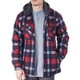 thumbnail image 1 of Visive Men's Sherpa-Lined Flannel Hoodie Jacket - Warm Zip-Up Layer for Cold Weather - Classic Fleece Plaid Pattern - Perfect for Hiking, Camping, & Everyday Winter Wear - Durable & Fashion-Forward, 1 of 11