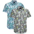 thumbnail image 1 of Visive Men's Stylish Hawaiian 2 Pack Button Down Short Sleeve Shirt - For Big & Tall Men - Up Fun Aloha Shirts for Casual and Party Wear - Diverse Prints for Every Occasion - Durable & Fashion-Forward, 1 of 7