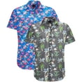 thumbnail image 1 of Visive Men's Stylish Hawaiian 2 Pack Button Down Short Sleeve Shirt - For Big & Tall Men - Up Fun Aloha Shirts for Casual and Party Wear - Diverse Prints for Every Occasion - Durable & Fashion-Forward, 1 of 9