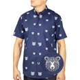 thumbnail image 1 of Men’s Short Sleeve Button Down Shirt – Bear Print – Casual Novelty Top, 1 of 7