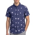 thumbnail image 1 of Men’s Short Sleeve Button Down Shirt – Bear Print – Casual Novelty Top, 1 of 2