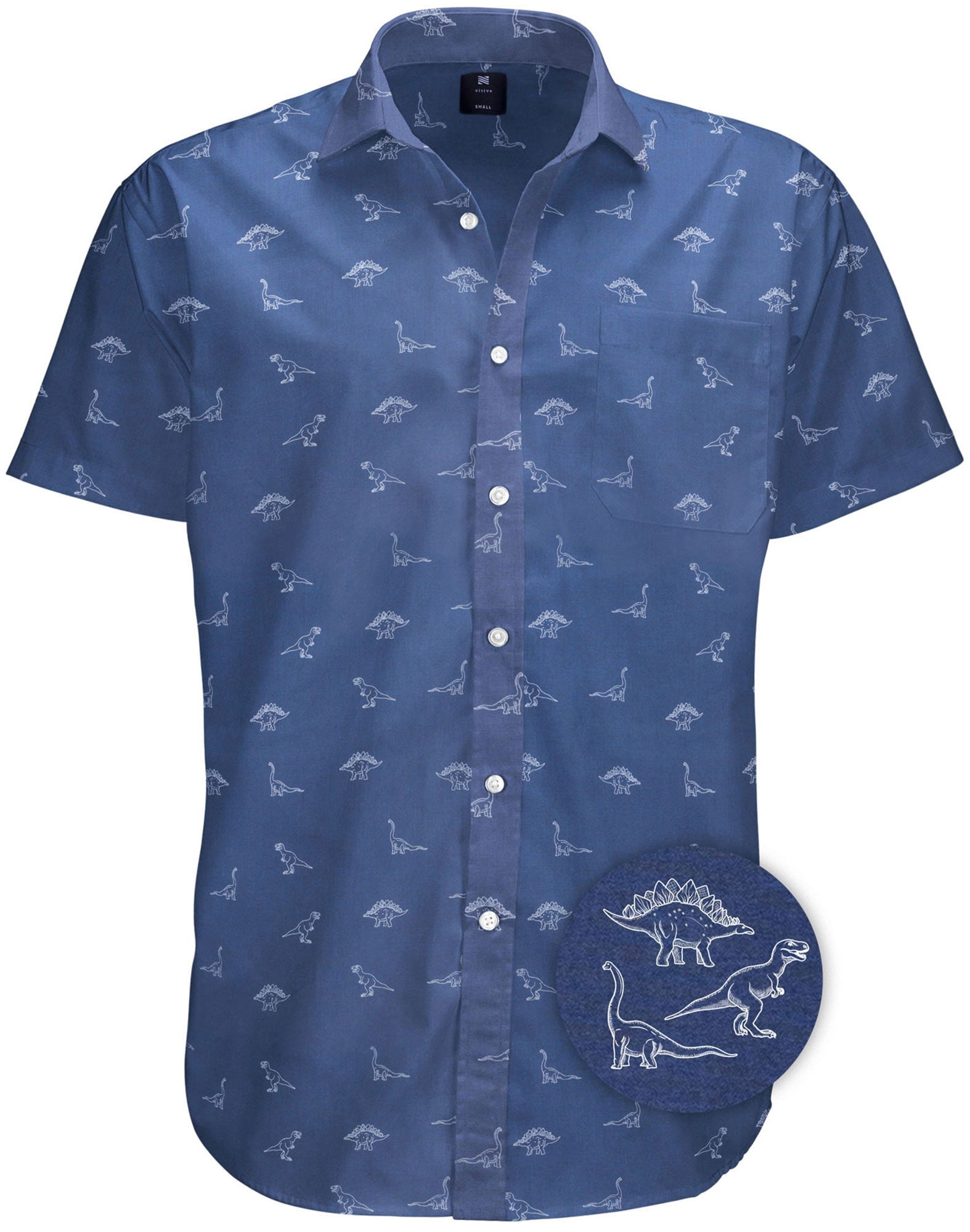dinosaur print button down